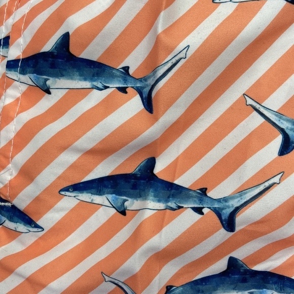 Trunks Surf & Swim Boys Shark Striped Print Swim Trunk Shorts Size XL - Picture 8 of 16